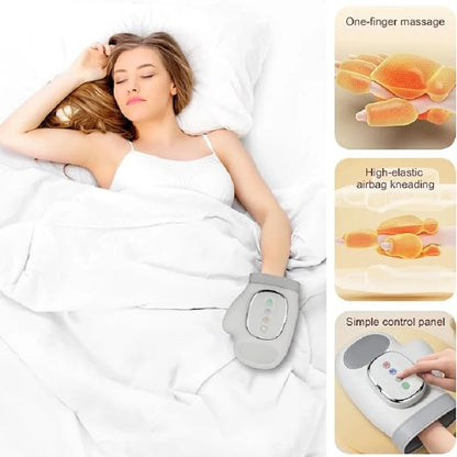 Hand Massager with Heat and Compression Electric Cordless Portable Wrist & Finger Massager 5-Level Adjustable Pressure Best Gift
