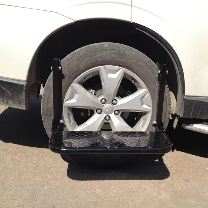 Universal Adjustable Auto Step For SUV Big Truck Dually Sturdy Climber Step With Max 15.6\" Tire Width Tire Mounted Pickup Tool