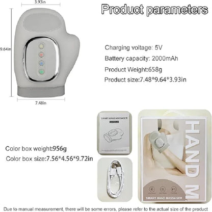 Hand Massager with Heat and Compression Electric Cordless Portable Wrist & Finger Massager 5-Level Adjustable Pressure Best Gift
