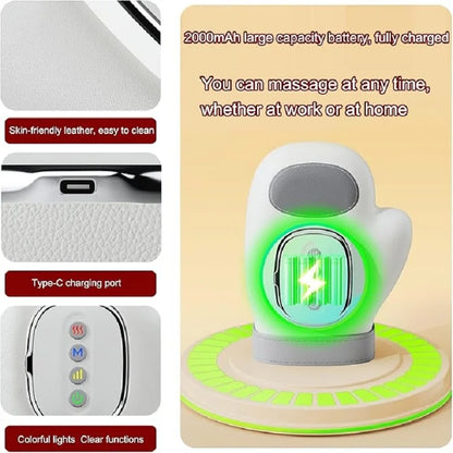 Hand Massager with Heat and Compression Electric Cordless Portable Wrist & Finger Massager 5-Level Adjustable Pressure Best Gift